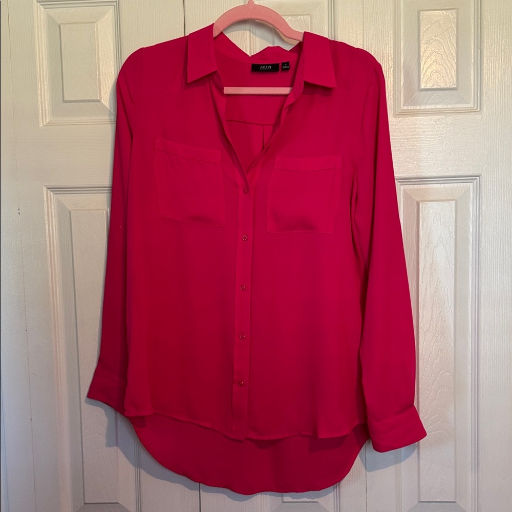 Apt. 9 Women's Vibrant Pink Button Down Shirt